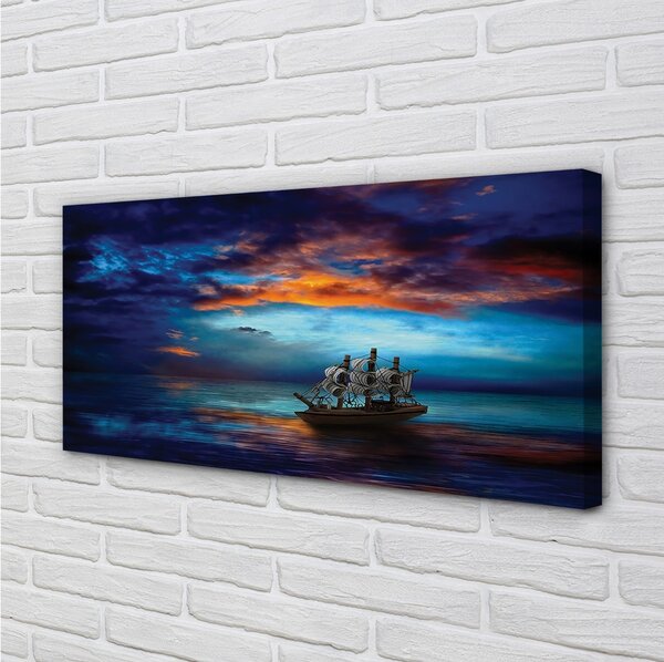 Tablouri canvas Nori navă de mare seara