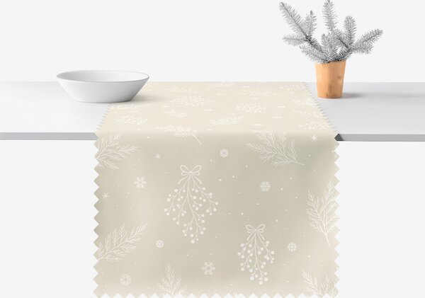 Goldea napron de masă de crăciun impermeabil - crenguțe de iarnă pe latte 35x120 cm