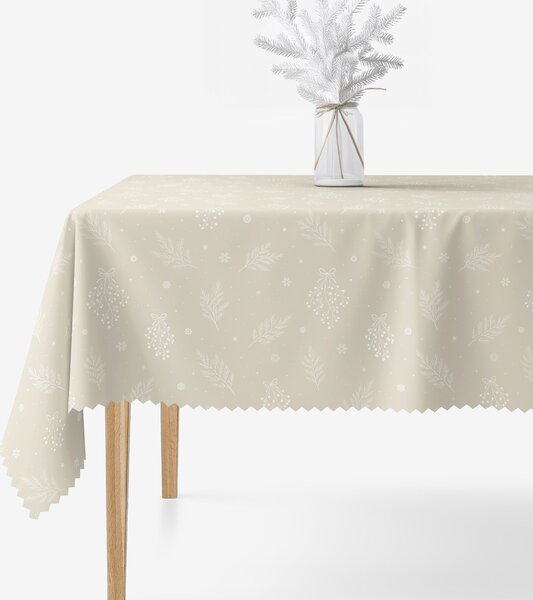 Goldea față de masă de crăciun impermeabilă - crenguțe de iarnă pe latte 80 x 80 cm