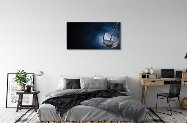 Tablouri canvas sticlă de vin alb