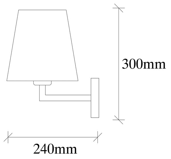Lampa perete 4654, negru/auriu, metal/material textil, 18x24x30 cm