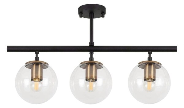 Lustra ATMACA 10275, negru/transparent, metal/sticla, 60x15x40 cm