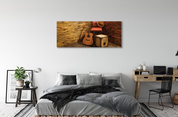 Tablouri canvas Guitar scaun pălărie