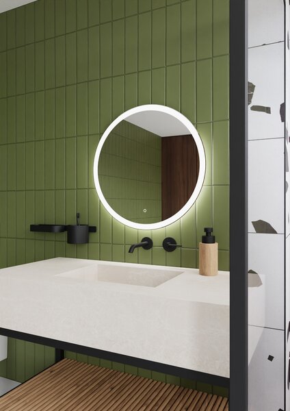 Dubiel Vitrum Niva oglindă 80x80 cm rotund cu iluminare 5905241011431