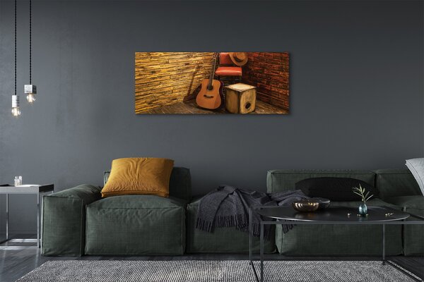 Tablouri canvas Guitar scaun pălărie
