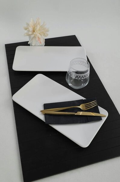 Set 2 platouri 275KRM1720, alb, ceramica, 33x17 cm