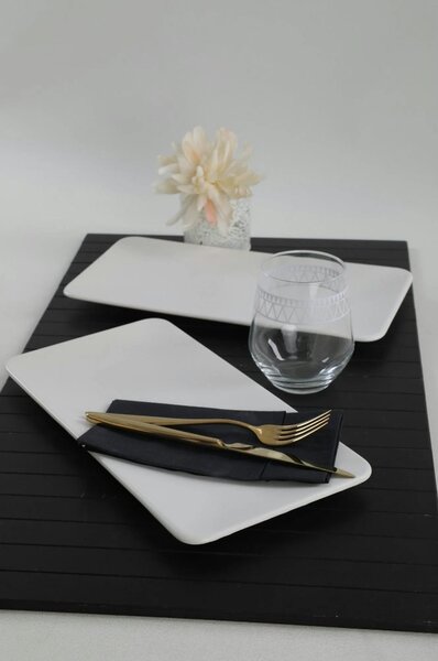Set 2 platouri 275KRM1720, alb, ceramica, 33x17 cm
