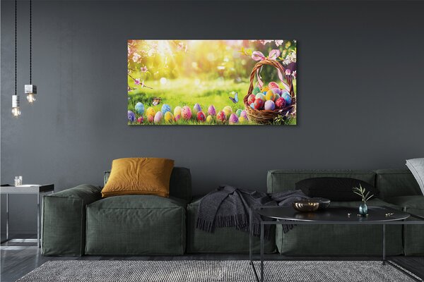 Tablouri canvas Coș de flori de ou luncă