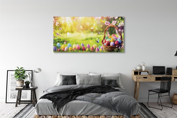 Tablouri canvas Coș de flori de ou luncă
