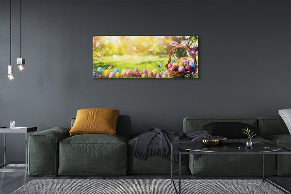Tablouri canvas Coș de flori de ou luncă