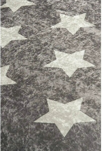 Covor YILDIZ, 140x190 cm, forma dreptunghiulara, stofa catifelata, gri