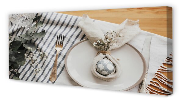 Tablouri canvas flori din ouă plate
