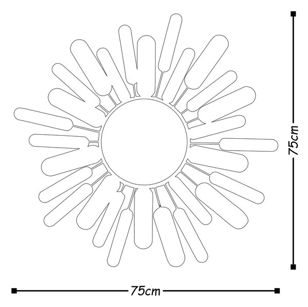 Decoratiune perete 891TNL1575, albastru/verde, metal, 75x5x75 cm
