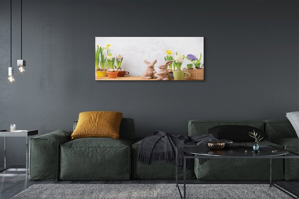Tablouri canvas flori iepuri