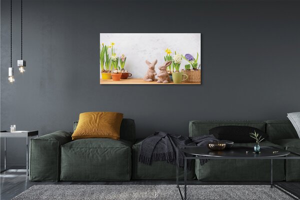 Tablouri canvas flori iepuri