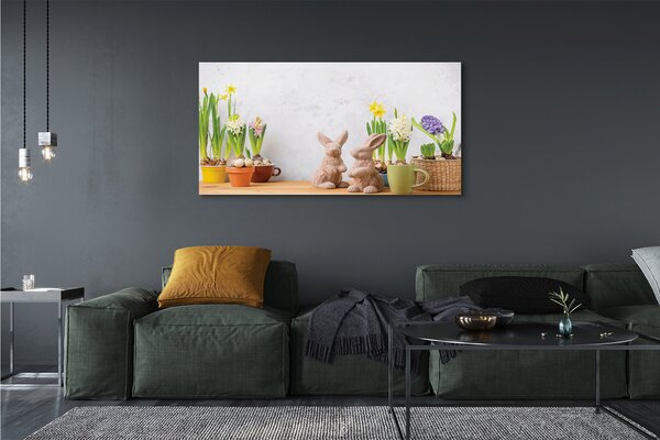 Tablouri canvas flori iepuri