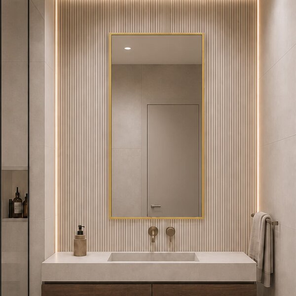 Baltica Design Aluma oglindă 50x100 cm dreptunghiular auriu 5904107933528