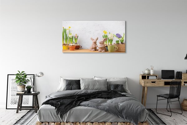 Tablouri canvas flori iepuri