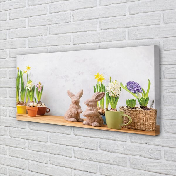 Tablouri canvas flori iepuri