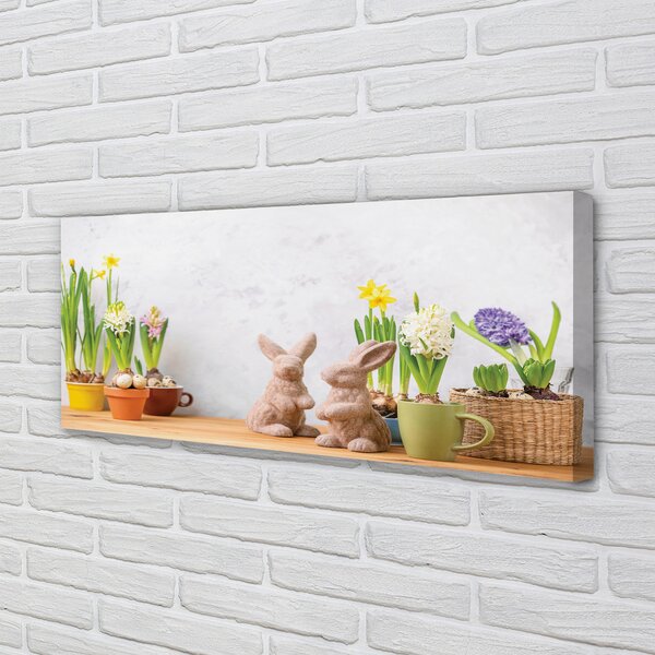 Tablouri canvas flori iepuri