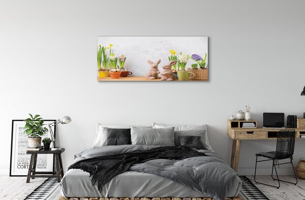 Tablouri canvas flori iepuri