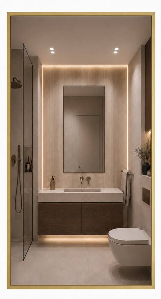 Baltica Design Aluma oglindă 50x100 cm dreptunghiular auriu 5904107933528