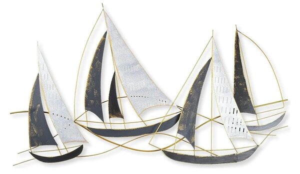 Decoratiune perete BARBAROS, auriu/gri, metal, 125x8x74 cm