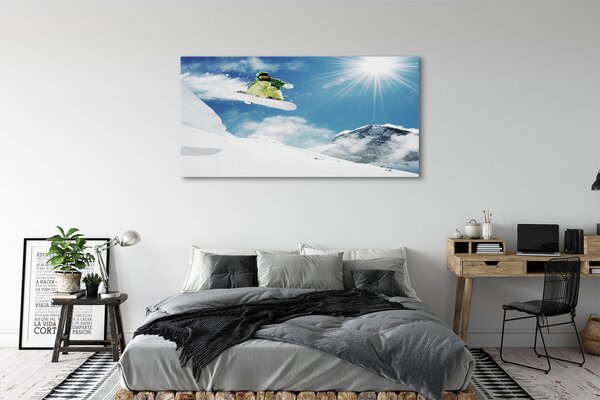 Tablouri canvas Omul de bord de munte zăpadă