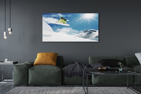Tablouri canvas Omul de bord de munte zăpadă