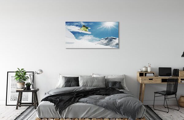 Tablouri canvas Omul de bord de munte zăpadă