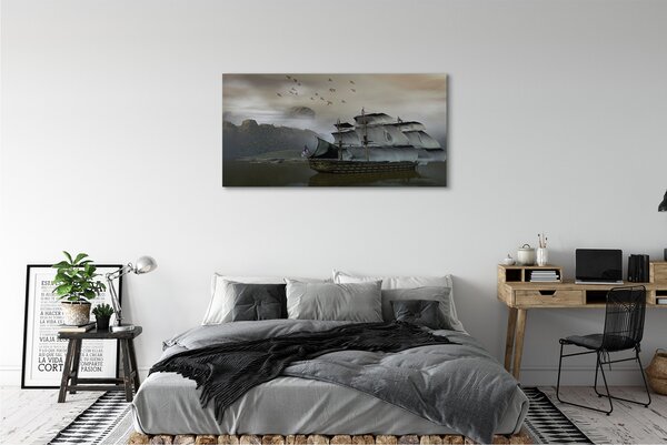 Tablouri canvas munți nave maritime