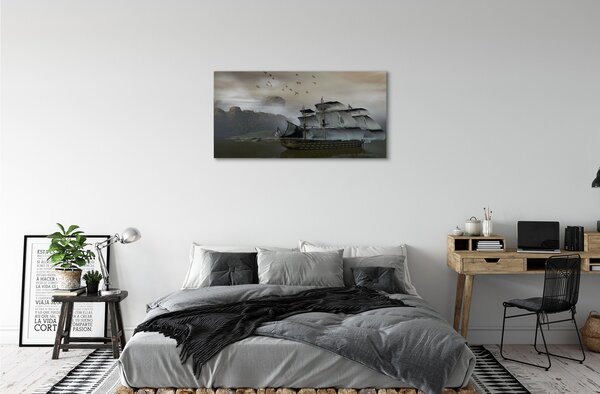 Tablouri canvas munți nave maritime