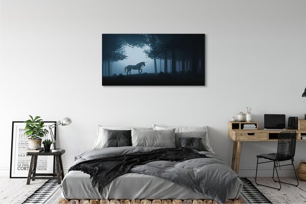 Tablouri canvas Las noapte unicorn