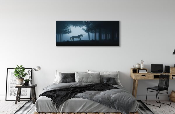 Tablouri canvas Las noapte unicorn