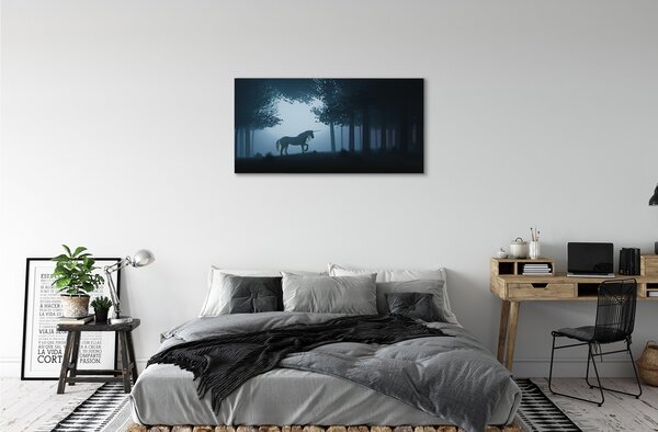 Tablouri canvas Las noapte unicorn