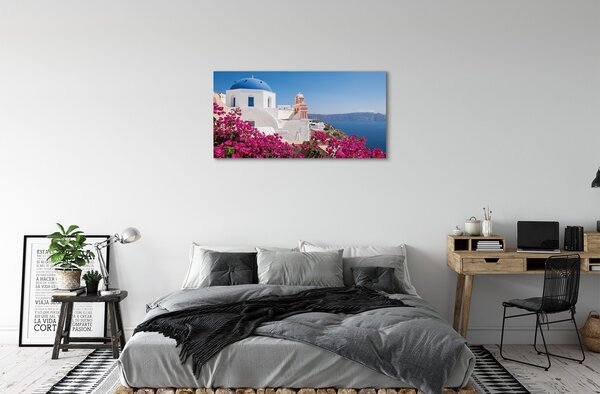 Tablouri canvas clădiri de mare Grecia Flori