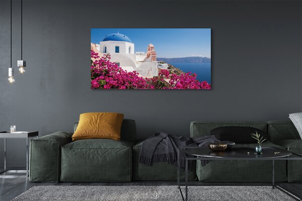 Tablouri canvas clădiri de mare Grecia Flori
