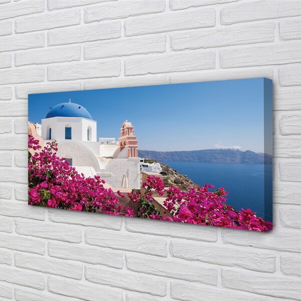 Tablouri canvas clădiri de mare Grecia Flori