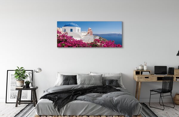 Tablouri canvas clădiri de mare Grecia Flori