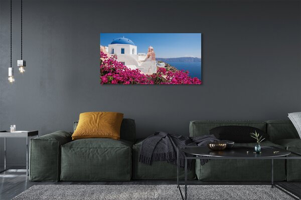 Tablouri canvas clădiri de mare Grecia Flori