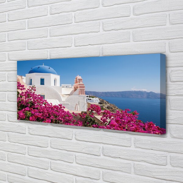 Tablouri canvas clădiri de mare Grecia Flori