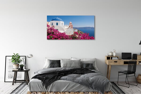 Tablouri canvas clădiri de mare Grecia Flori