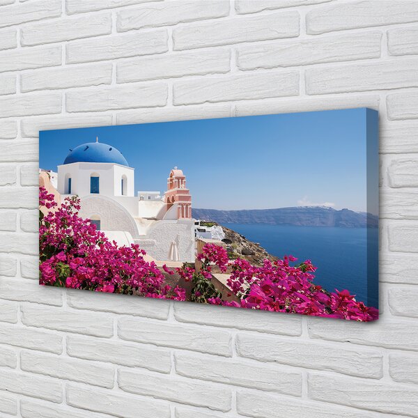 Tablouri canvas clădiri de mare Grecia Flori