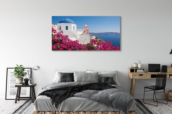 Tablouri canvas clădiri de mare Grecia Flori