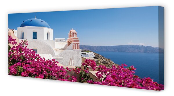 Tablouri canvas clădiri de mare Grecia Flori