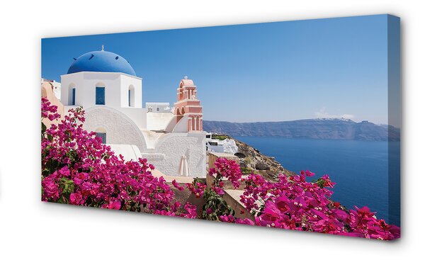 Tablouri canvas clădiri de mare Grecia Flori