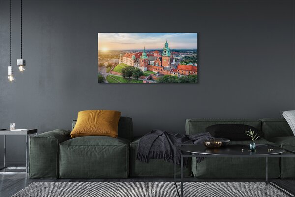 Tablouri canvas castel Cracovia panorama răsărit de soare
