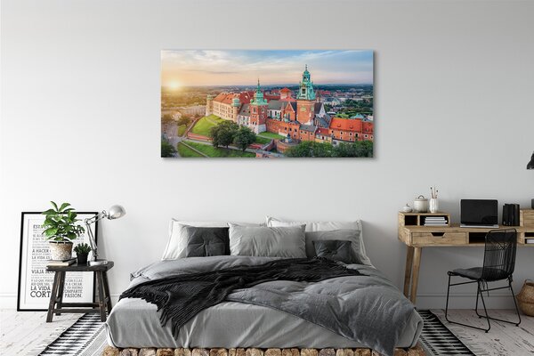 Tablouri canvas castel Cracovia panorama răsărit de soare