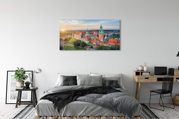 Tablouri canvas castel Cracovia panorama răsărit de soare