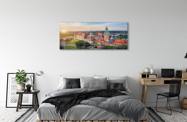 Tablouri canvas castel Cracovia panorama răsărit de soare